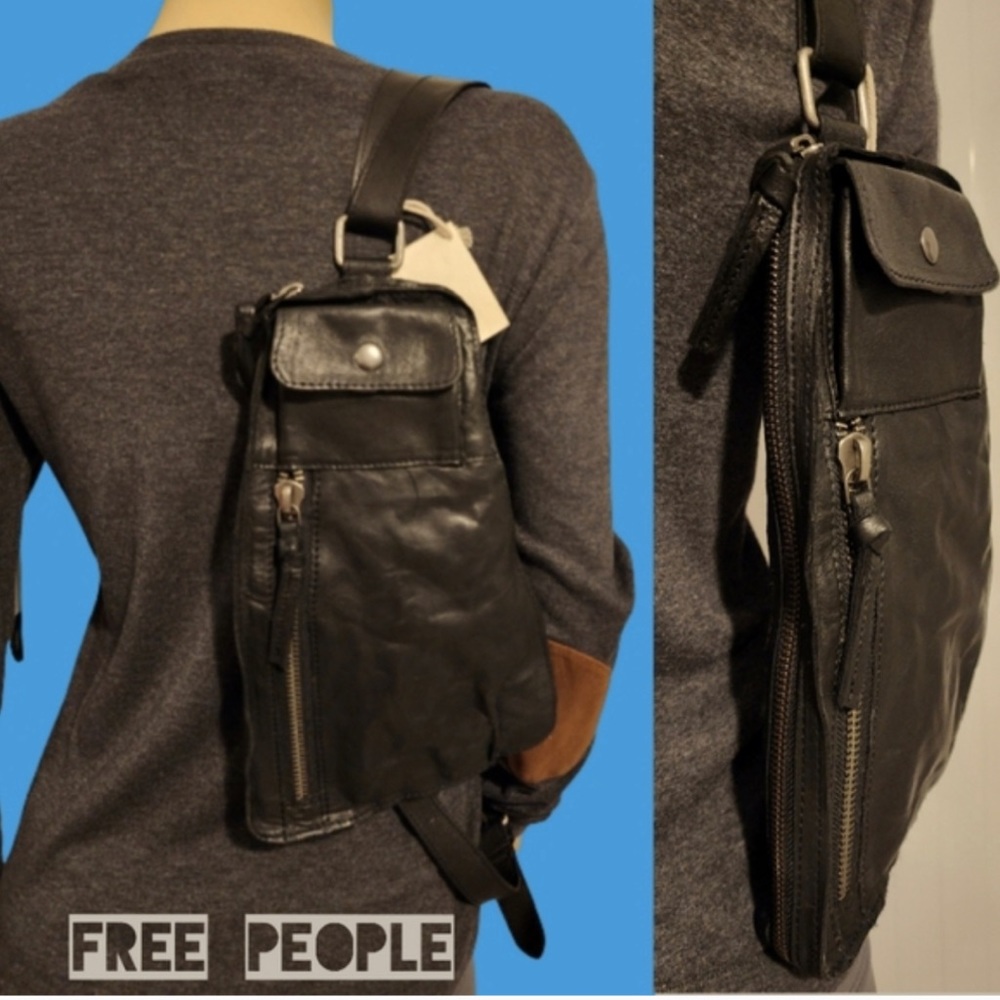 Free people Jagger Leather Sling color black